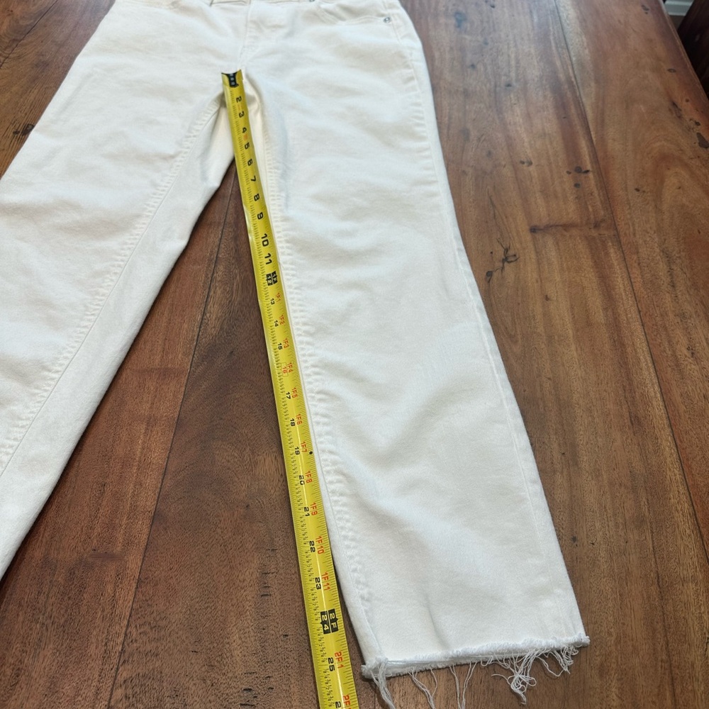 ☀️ OAT New York Stretch White Jeans with Raw Hem - Picture 6 of 16